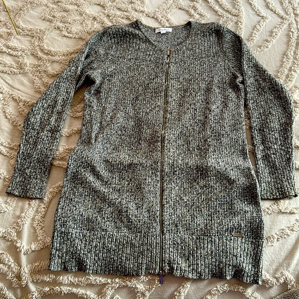 Calvin Klein Sweater Full Zip Cardigan Long Sleeve Women Size M RN #54163